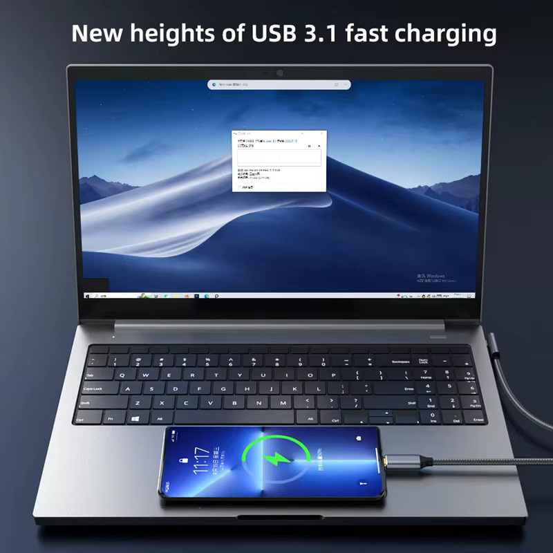 DIXSG USB-C Datenkabel Schwarz mit 100 W Schnellladefunktion und 10 Gbit/s Übertragungsrate - Bild 4