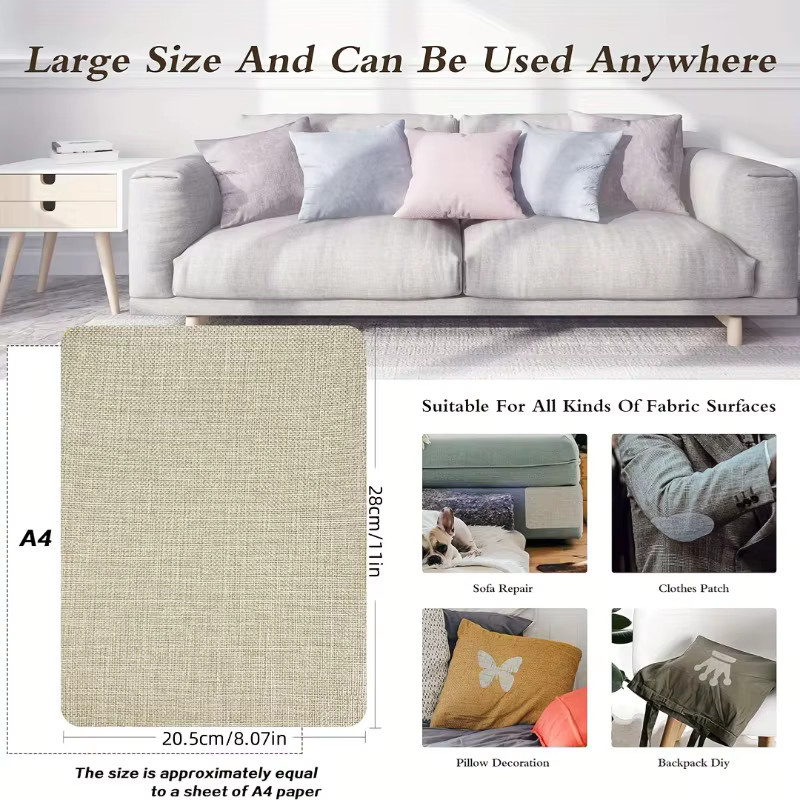 Selbstklebender Leinen-Reparatur-Patch in verschiedenen Farben für Sofas und Kleidung, B: 28 cm, H: 20,5 cm - Bild 1