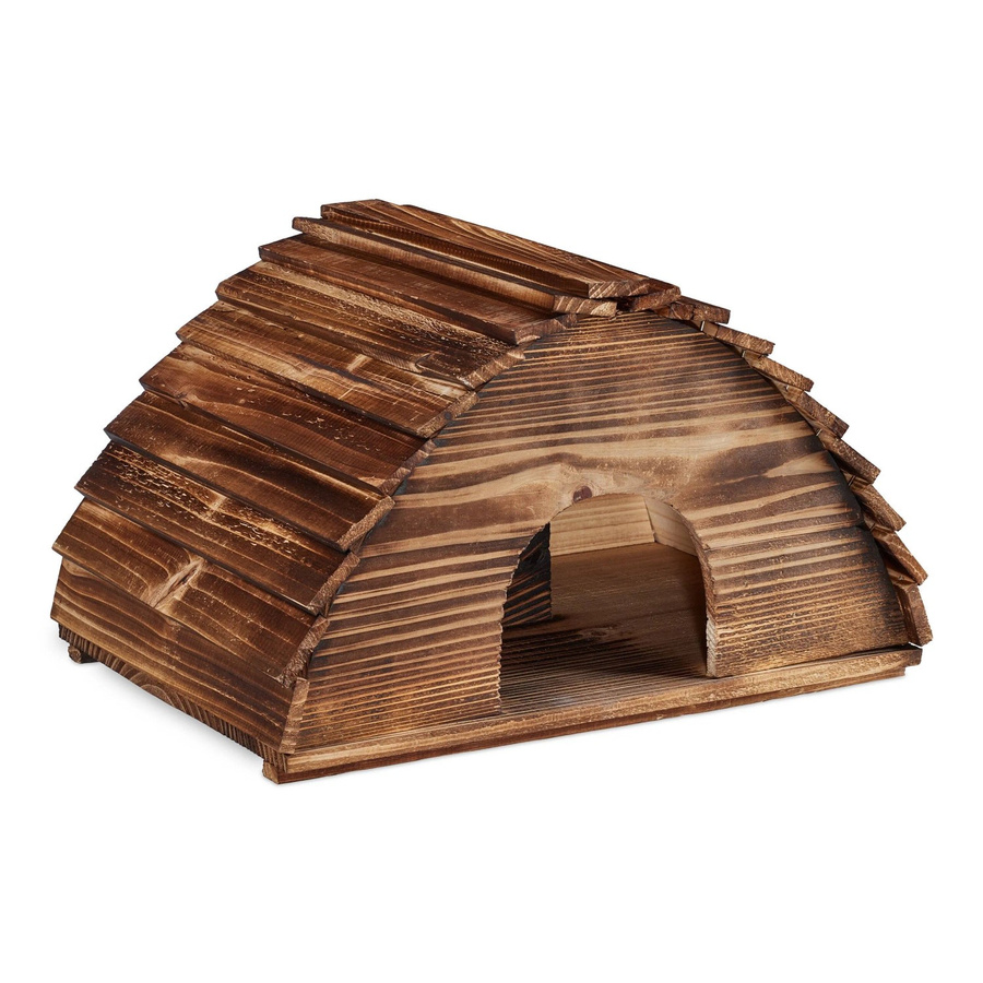 Relaxdays Igelhaus aus Tannenholz in Braun mit Boden, B/T/H: 25 x 40 x 30 cm - Bild 2