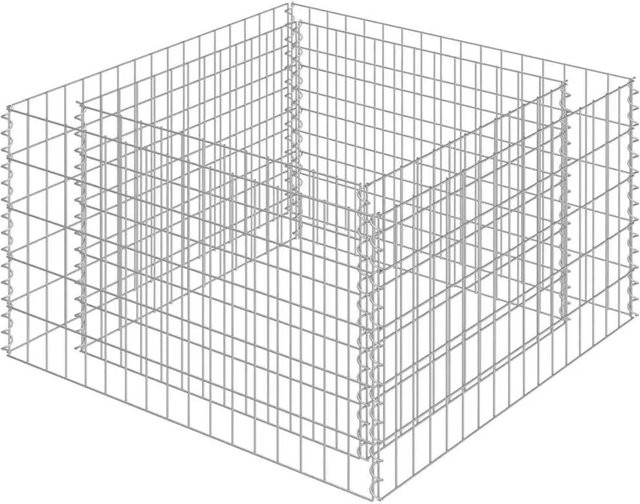 DELUKE Gabionen Hochbeet ROON aus verzinktem Stahl in Silber, B/T/H: 90 x 90 x 50 cm - Bild 1