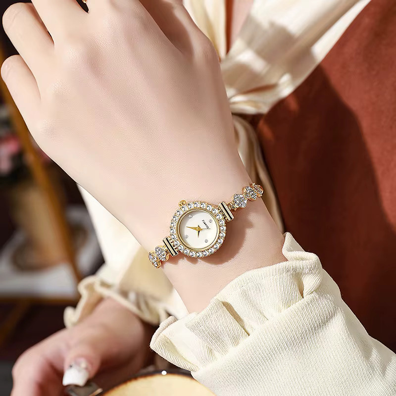 Armbanduhr Quarz, Gold, Diamantbesetzt, Damen - Bild 4