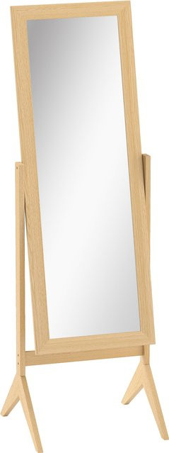 HOMCOM Standspiegel in Eiche mit verstellbarer Neigung, rechteckig, Höhe: 148 cm, Breite: 47 cm, Tiefe: 47 cm - Bild 1