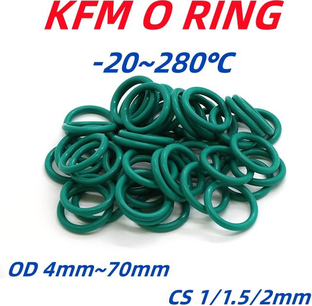 KFM O-Ring aus grünem Fluorkautschuk für Sanitär und Kfz, Außendurchmesser: 4 mm bis 70 mm - Bild 1