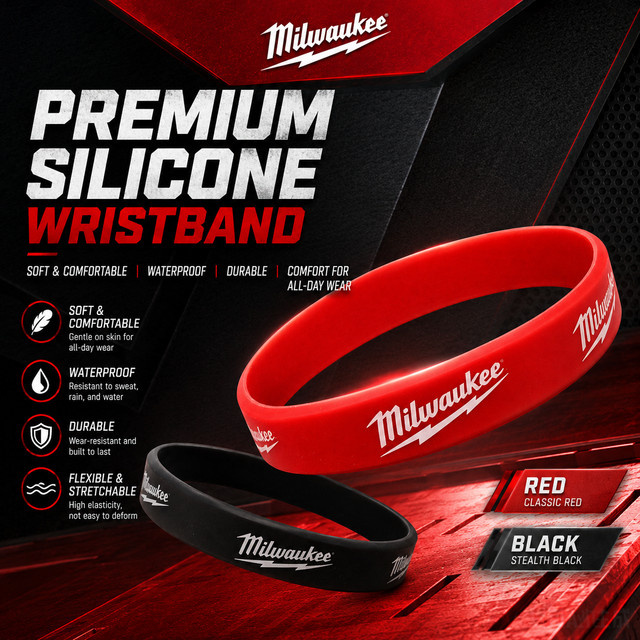 Milwaukee Armband, Gummiarmband, Schwarz, Unisex - Bild 1