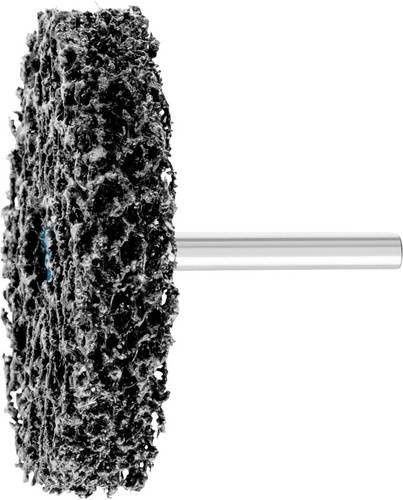 PFERD TOOLS POLICLEAN PCLZY Reinigungsvlies für Metall und Lack, Durchmesser: 75 mm, Schaft-Durchmesser: 6 mm, Farbe: Schwarz/Grau - Bild 1