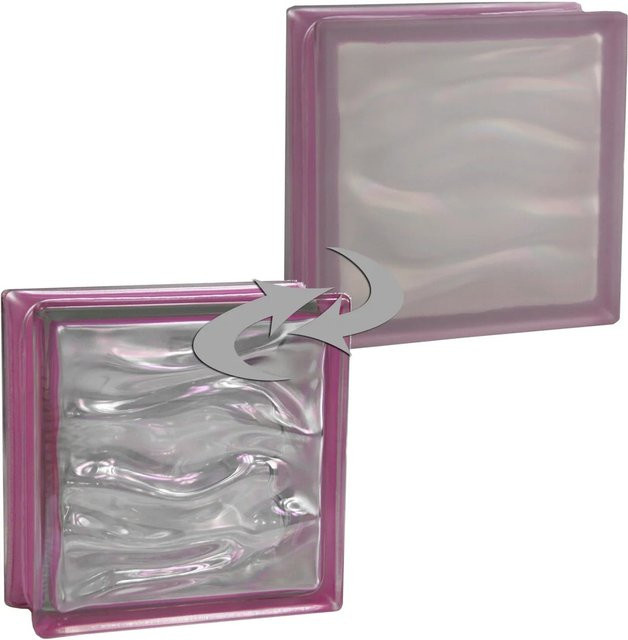 Fuchs Design Glasbaustein satiniert in Lila und Blau, B/H/T: 19 x 19 x 8 cm - Bild 1