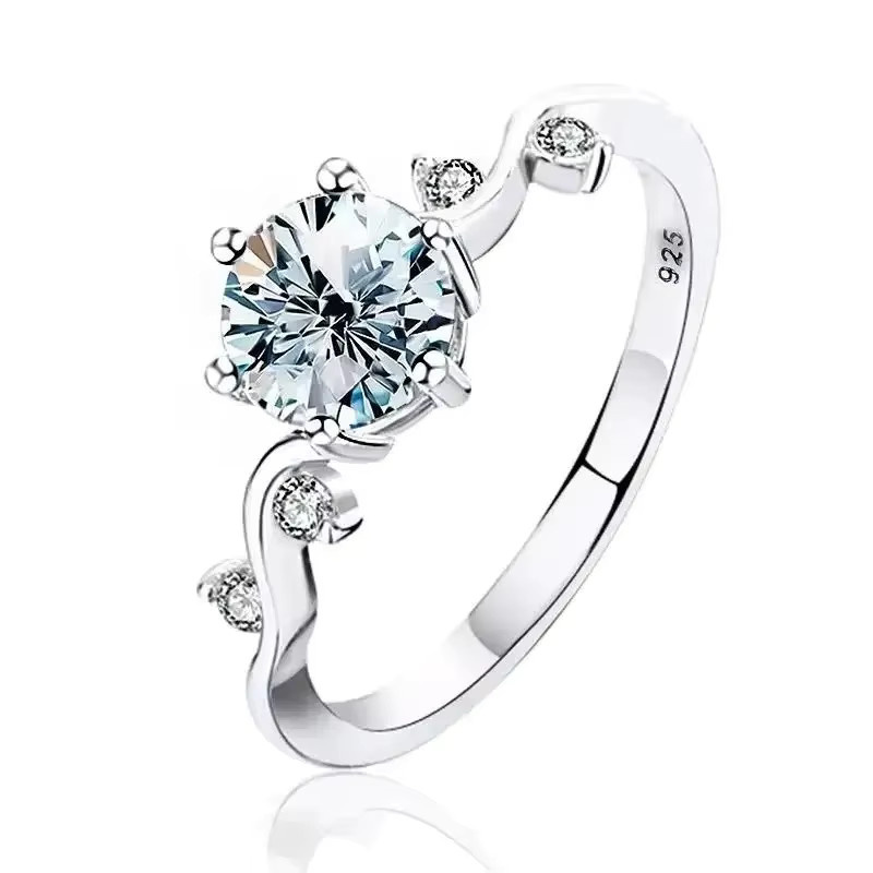 Verlobungsring 925 Silber, Moissanit, Diamant, Damen - Bild 3