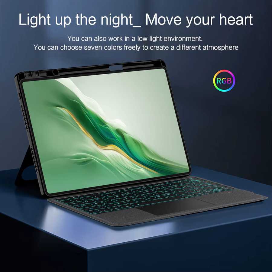 Honor Tastaturhülle mit Hintergrundbeleuchtung und Stifthalter für MagicPad 2 12,3 Zoll, Schwarz - Bild 3