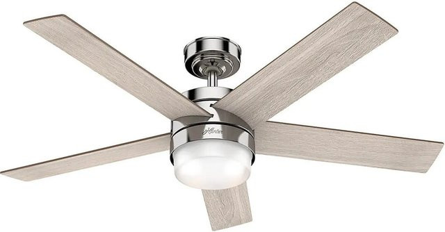 HUNTER FANS Deckenventilator Claudette in Silber Matt mit Beleuchtung und Fernbedienung, Durchmesser: 132 cm - Bild 1
