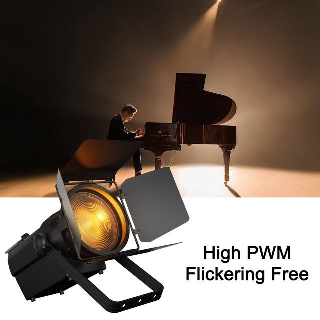 SHEHDS 350W LED Fresnel-Zoom-Licht in Schwarz mit warm-kaltweißem CCT und hohem CRI-Index - Bild 1