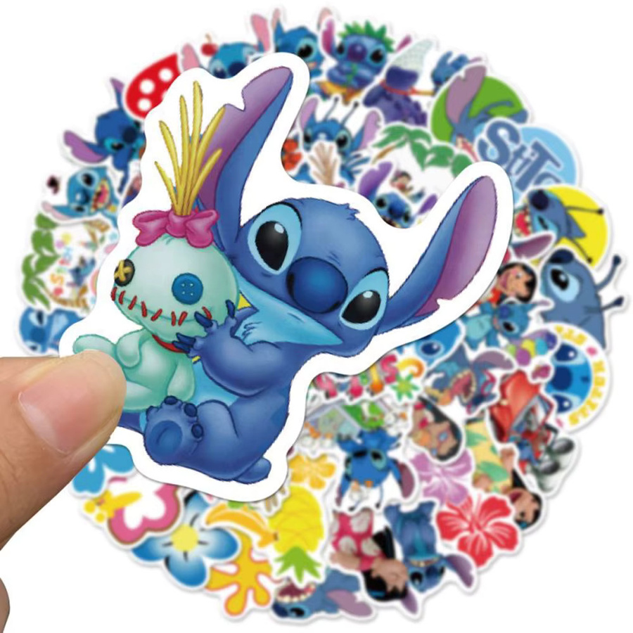 50 Stück Disney Lilo & Stitch Aufkleber, bunte Kawaii Cartoon Sticker für Kinder zur Dekoration von Laptop, Koffer und Notizbuch - Bild 3