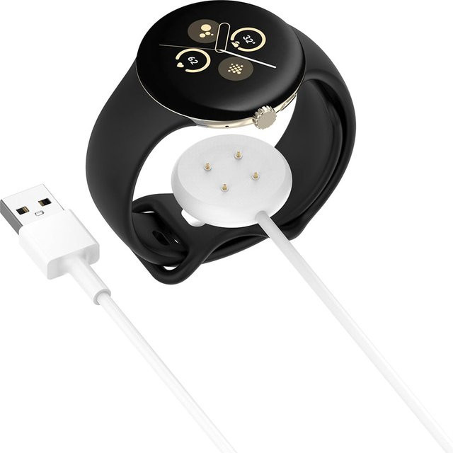 Techsuit Ladekabel für Google Pixel Watch 3 41mm, 45mm, USB-A, Weiß - Bild 1