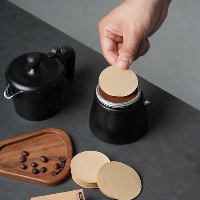 100 Stück Espresso Papier Filter Puck für Delonghi und Breville Siebträgermaschinen, Beige, Durchmesser: 5,8 cm - Bild 1