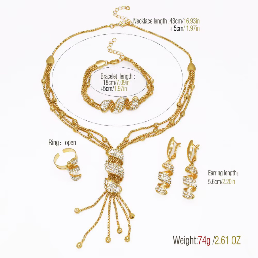 GZJPEI Schmuckset, Goldfarben, Quasten, Damen - Bild 2