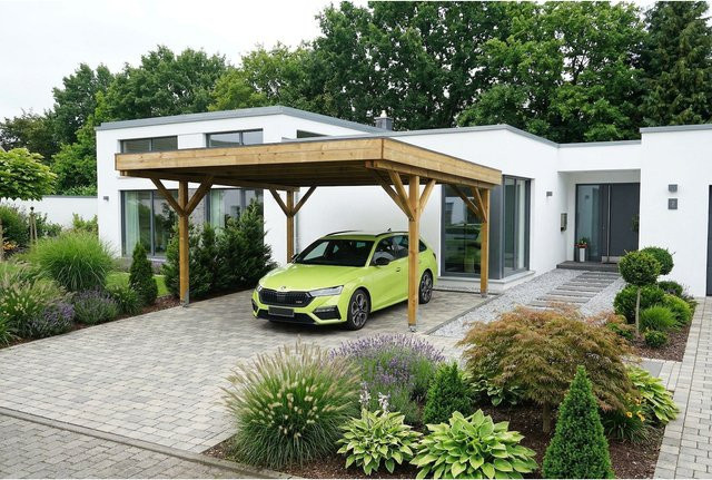 LENNECARport Doppelcarport mit Flachdach Modell Hockenheim - Bild 1