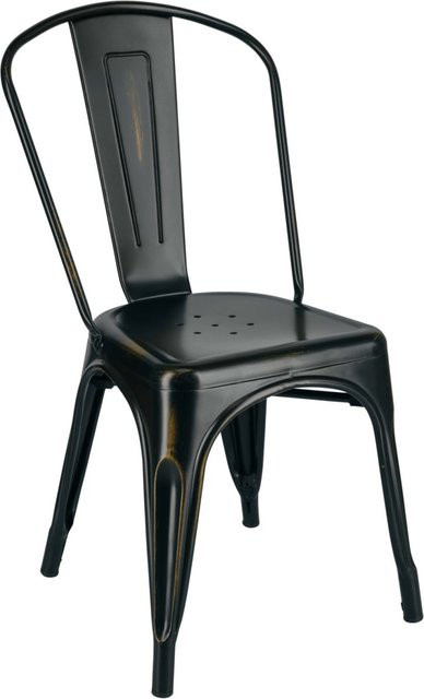 PULSIVA Bistrostuhl Ferano im Industriedesign, 2er Pack, schwarz, B/T/H: 45 x 51,5 x 85,5 cm - Bild 1