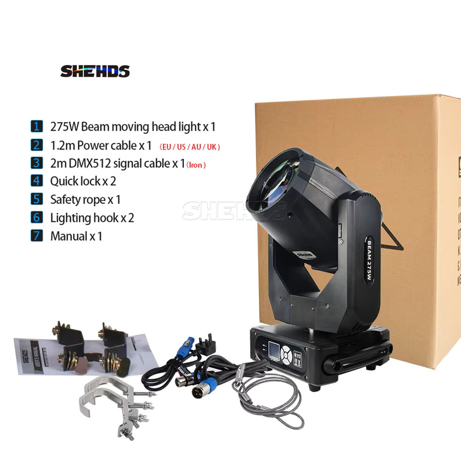 SHEHDS Moving Head RGB Multicolour Bühnenbeleuchtung 275W Schwarz - Bild 3