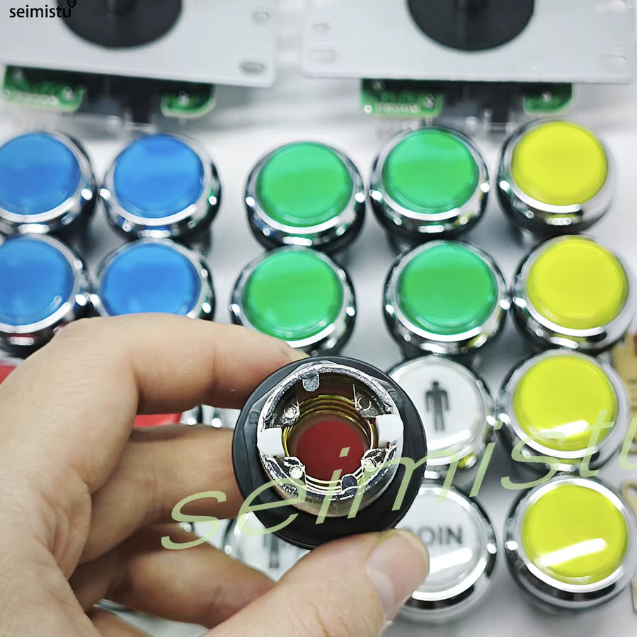 Seimistu DIY-Arcade-Spiel-Set für 2 Spieler mit Druckknopf-Joysticks im amerikanischen Stil, USB-Encoder-Kabel, grün/mehrfarbig, kompatibel mit PC und Raspberry Pi - Bild 5