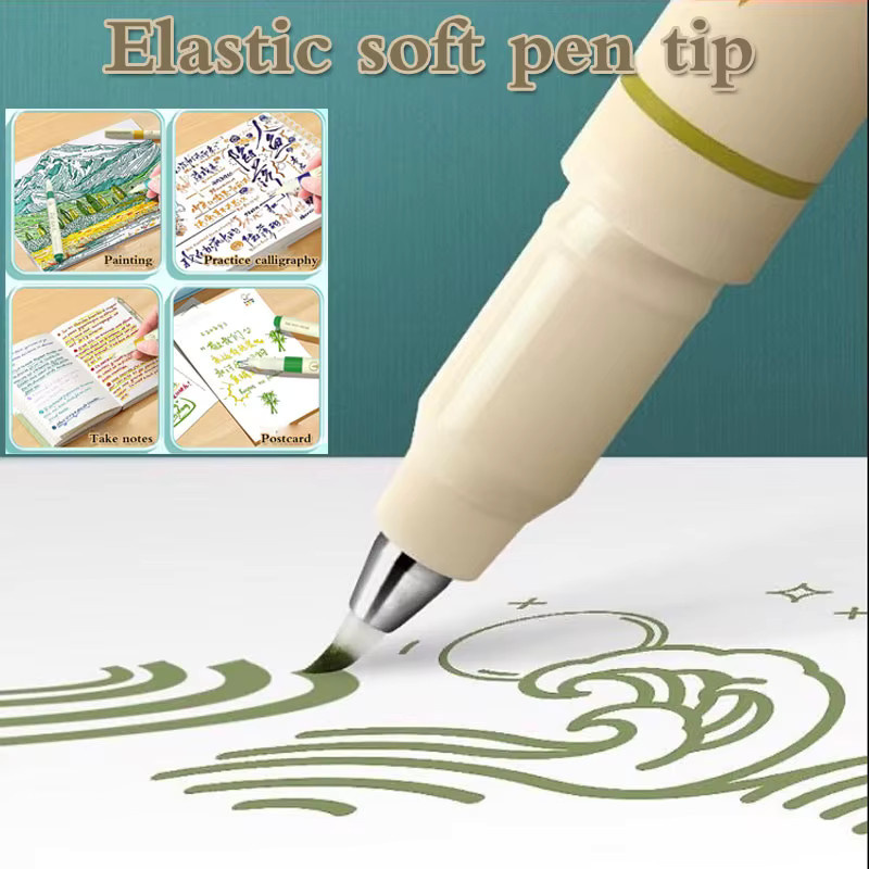 24-teiliges Set Retro Kalligraphie-Malstifte mit weicher Pinselspitze in Mehrfarbig für Design und Zeichnung - Bild 2
