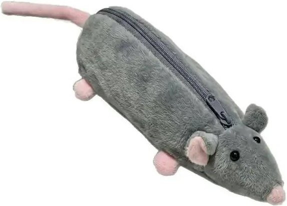 Plüsch-Federtasche mit Cartoon-Maus-Design von A Family Of Home Textiles in Grau - Bild 1