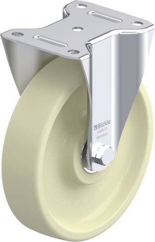 Blickle B-POH 200HK Stahlblech-Bockrolle in Blau und Weiß mit 200 mm Rad-Durchmesser und 400 kg Tragfähigkeit - Bild 1