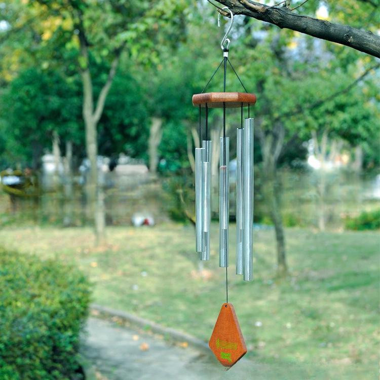 Nature's Melody Akkord Windspiel aus Metall mit 8 Rohren in Bright Silver - Bild 2
