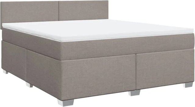 vidaXL Boxspringbett mit Matratze Hybrid-Design in Taupe, B/T: 180 x 200 cm - Bild 1