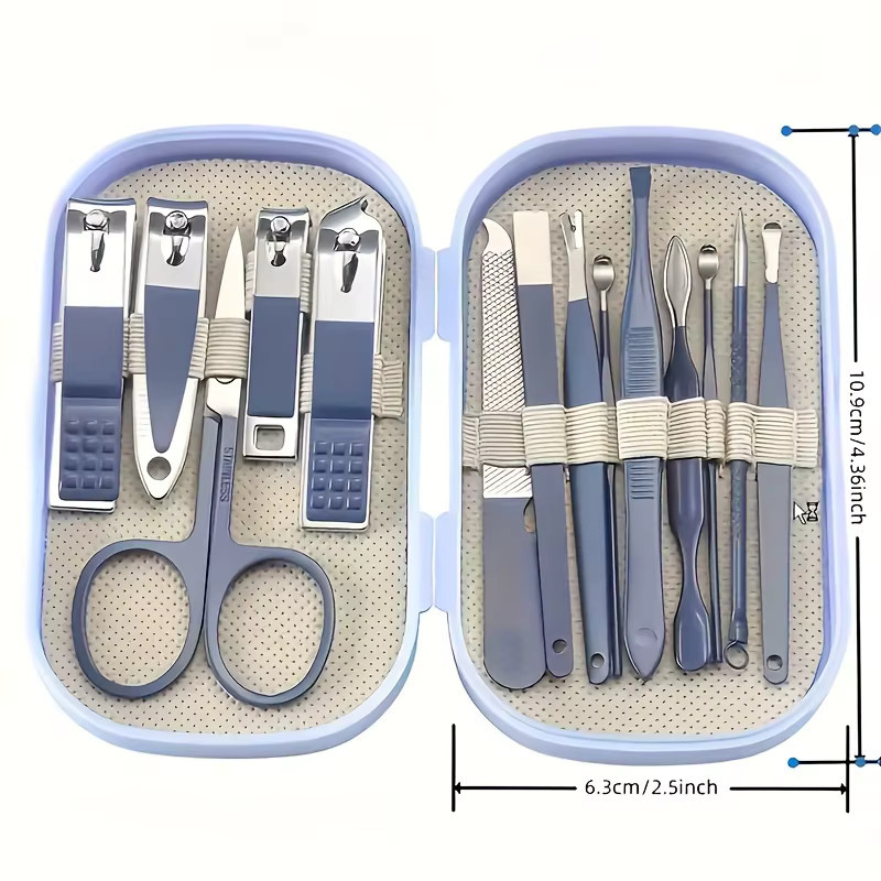 Ouriner Nagel- und Fußpflegeset aus Edelstahl, 14-teilig, Unisex - Bild 3