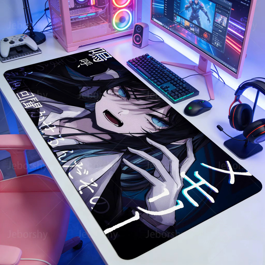 A_ado Mauspad XL mit Regenbogen-Design für Gaming und Desktop, Multicolour - Bild 1
