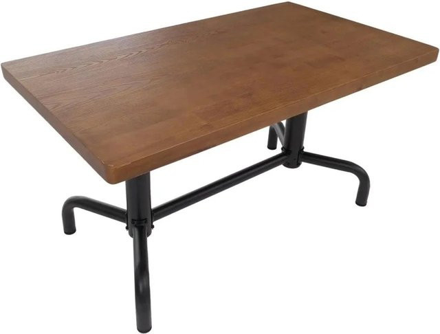 MCW Esszimmertisch P31 Industrial Design aus Gummiholz und Stahl, Farbe Braun/Schwarz, B: 140 cm, T: 80 cm, H: 74 cm - Bild 2