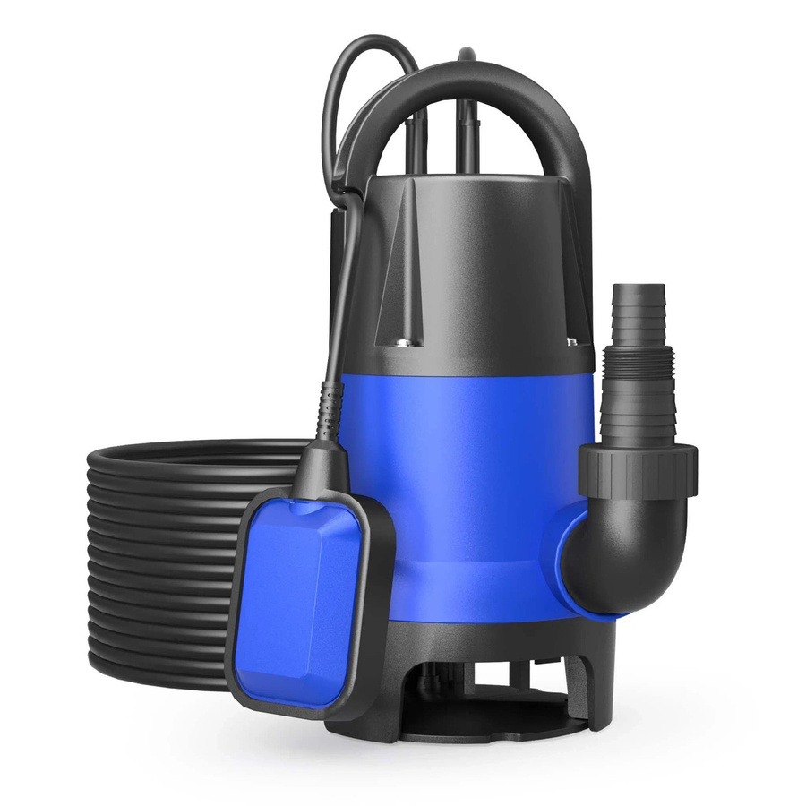 Wiltec Schmutzwasserpumpe als Tauchpumpe für Garten und Brunnen, 550 W, 10500 L/H, Blau-Schwarz - Bild 2