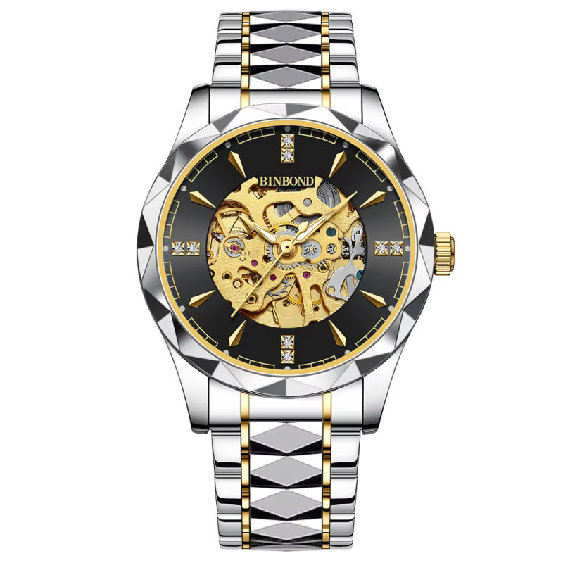 BINBOND Armbanduhr, Automatik, Edelstahl, Bicolor, Gold, Herren - Bild 7