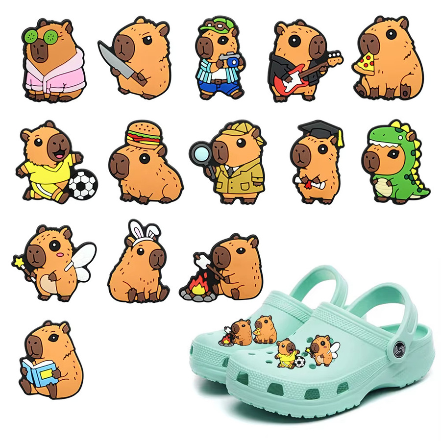 Capybara Schuh-Charms aus PVC, Kinder - Bild 4