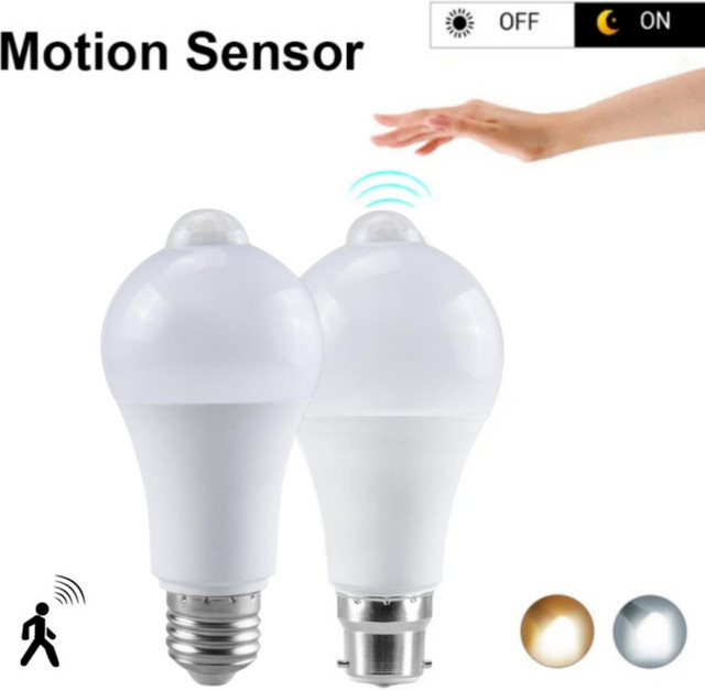 GGBEE LED Glühbirne mit Bewegungssensor, E27, 12 W, Kaltweiß, Weiß - Bild 1