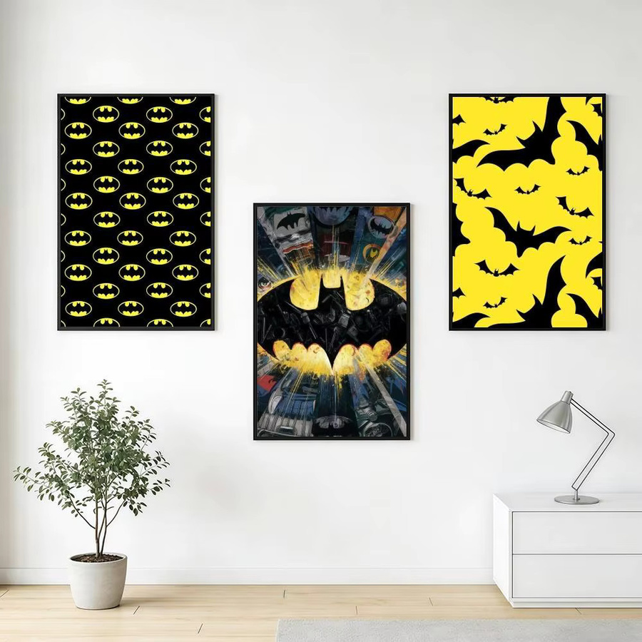 Warner Bros. Batman Logo Poster Aufkleber Vintage Kunstdruck Wanddekoration, B/H: 21,0 x 30,0 cm, Mehrfarbig - Bild 4