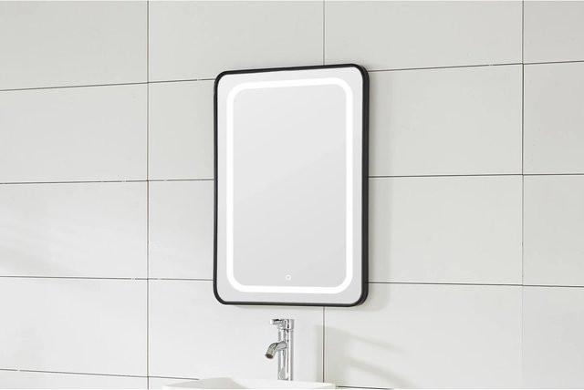 Sanotechnik Spiegel Soho mit LED-Beleuchtung in Schwarz, Breite: 60 cm - Bild 1