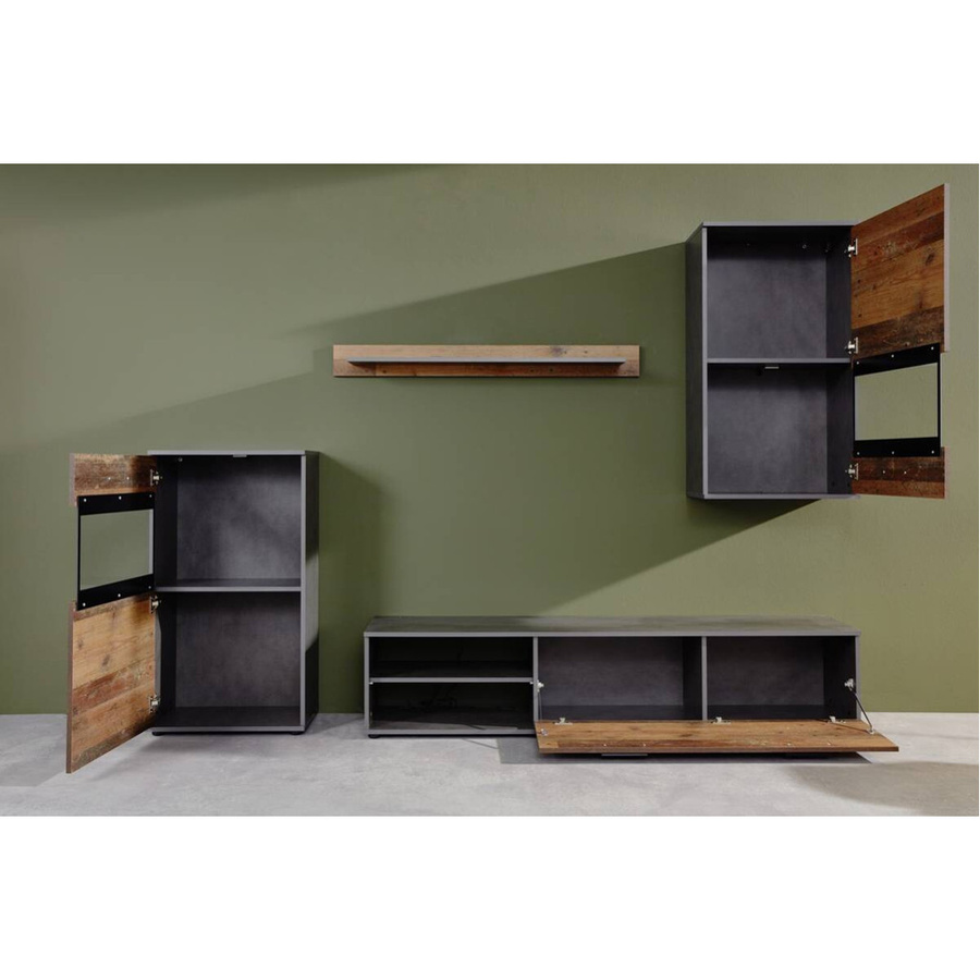 Trendteam Wohnwand Matera in Mango Old Wood Nachbildung, Braun, B/H/T: 246 x 182 x 37 cm - Bild 2