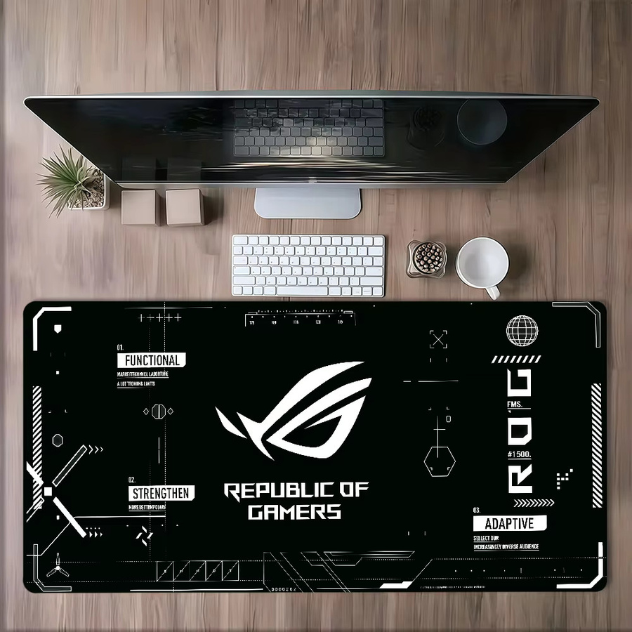 Asus Gaming-Mauspad mit Logo in Schwarz, großes rutschfestes Lockedge-Mauspad für Desktop-Computer und Tastaturen - Bild 3