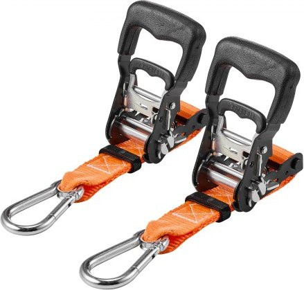 VEVOR Spanngurte 2er-Pack mit Ratschenmechanismus und Karabinerhaken, Orange, Polyester, Breite: 3,81 cm, Länge: 182,88 cm - Bild 1