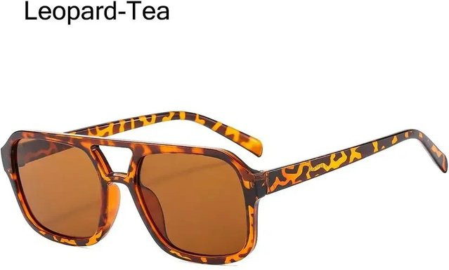 Polarisierte quadratische Sonnenbrille, Unisex, Vollrand, Kunststoff, Schwarz, Braun - Bild 1