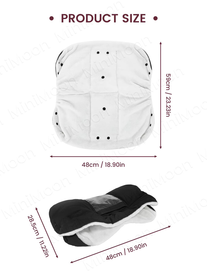 Kisslanding Kinderwagenmuffen Wetterfeste Winterhandschuhe für den Kinderwagen in 2 Varianten mit oder ohne Handytasche - Bild 3