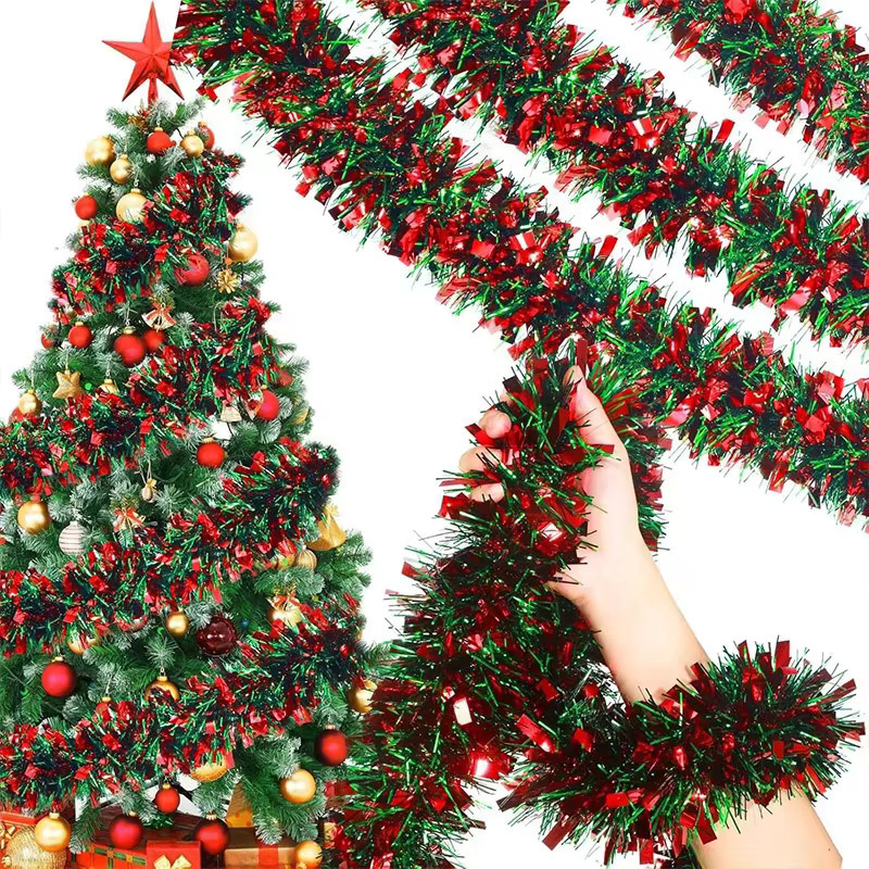 Uflower Weihnachtsband Girlande in Rot und Grün für deine Weihnachtsbaum- und Partydekoration - Bild 3