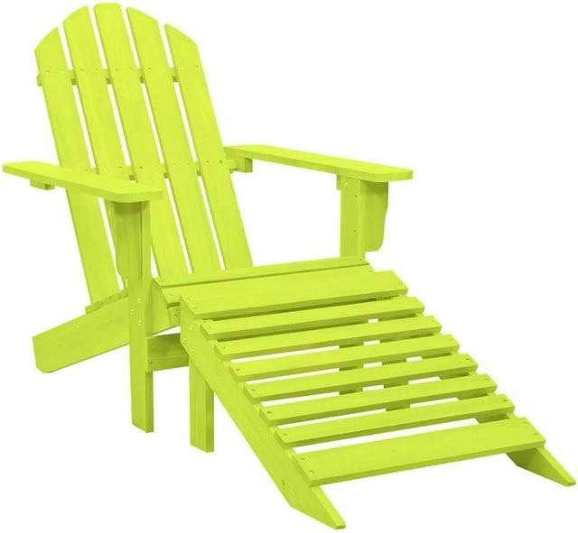 vidaXL Adirondack-Gartenstuhl mit Fußteil aus Massivholz Tanne in Grün - Bild 1