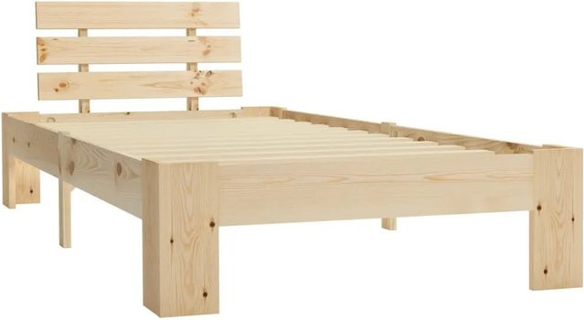 vidaXL Massivholzbett aus Kiefer in Braun und Beige, B/T/H: 100 x 200 x 105 cm - Bild 1