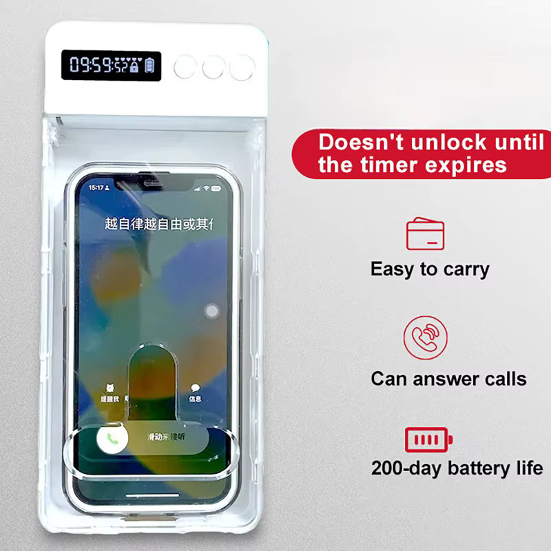 T-förmiges Handy-Schließfach mit Timer und LCD-Display in Schwarz zur Förderung der Selbstdisziplin - Bild 2