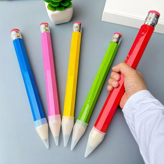 Riesiger Holzstift mit Radiergummi und Graphit in Mehrfarbig, Höhe: 35 cm - Bild 1