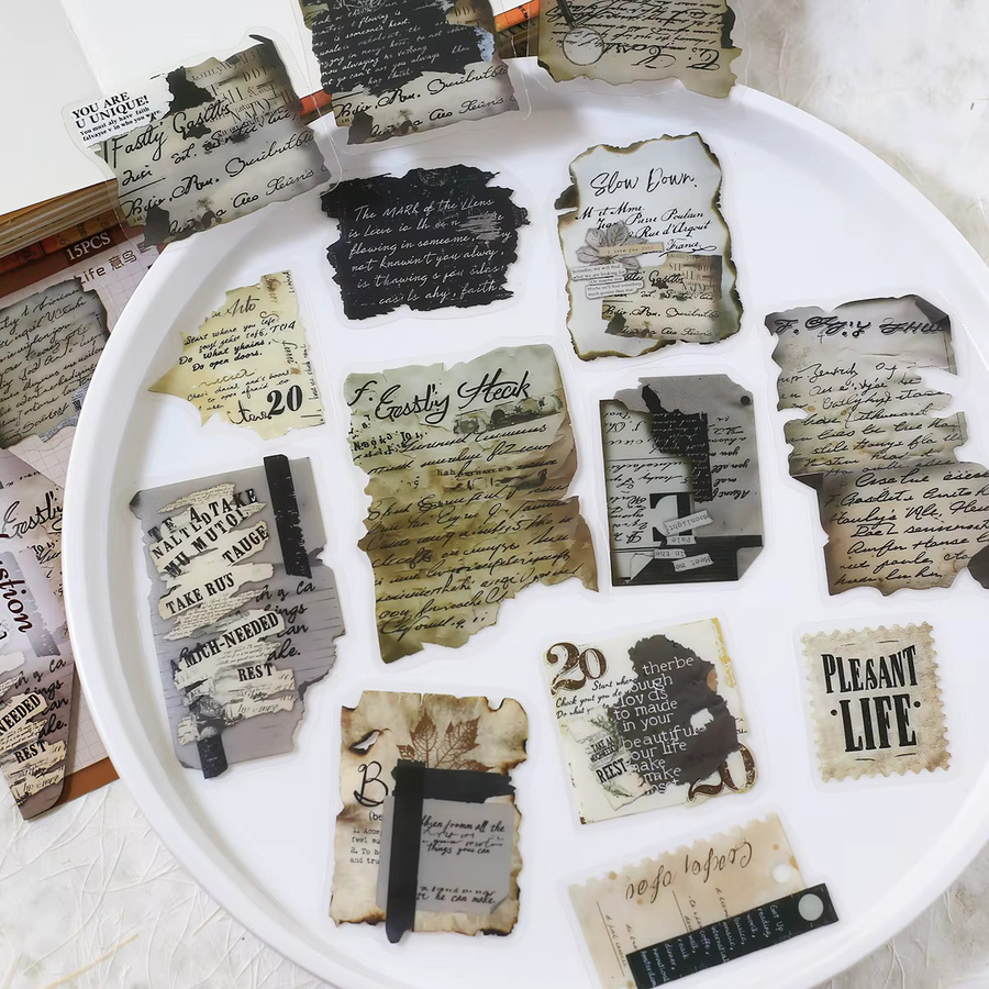 Journamm 15 Stück dekorative PET-Aufkleber in Multicolour für Scrapbooking, Journaling und Kartenherstellung - Bild 2