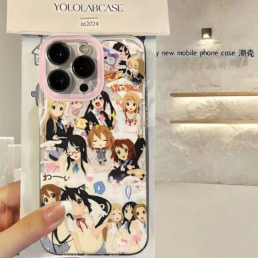 Transparentes Anime K-ON Girls Handycase aus Soft TPU für iPhone 11 bis iPhone 16 Pro Max - Bild 5