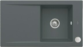 Villeroy & Boch Spüle Timeline 50 Flat bündig aus Keramik in Graphit mit Ablagegarnitur und Excenterbetätigung - Bild 1