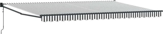 vidaXL Markise einziehbar aus Aluminium und Polyester, Farbe: Anthrazit und Weiß, B x T: 500 x 300 cm - Bild 1